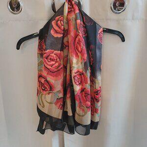 MOol Mang Cho Scarf Red Rose Dark Romantic Satin Whimsigoth Victorian Boho 17234